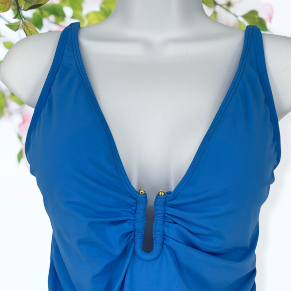 BLEU Rod Beattie Tankini with Gold accents size 6 - Picture 3 of 6
